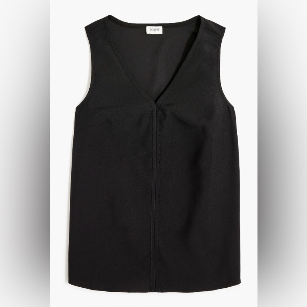 Lot of two J Crew Factory Sleeveless V neck crepe shell tank tops - Picture 2 of 3